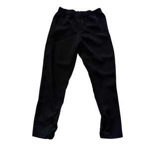 Black Elastic Waist Jogger Tapered Ankle Pants Womens Small Pocketed Trousers